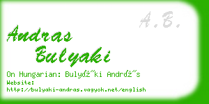 andras bulyaki business card